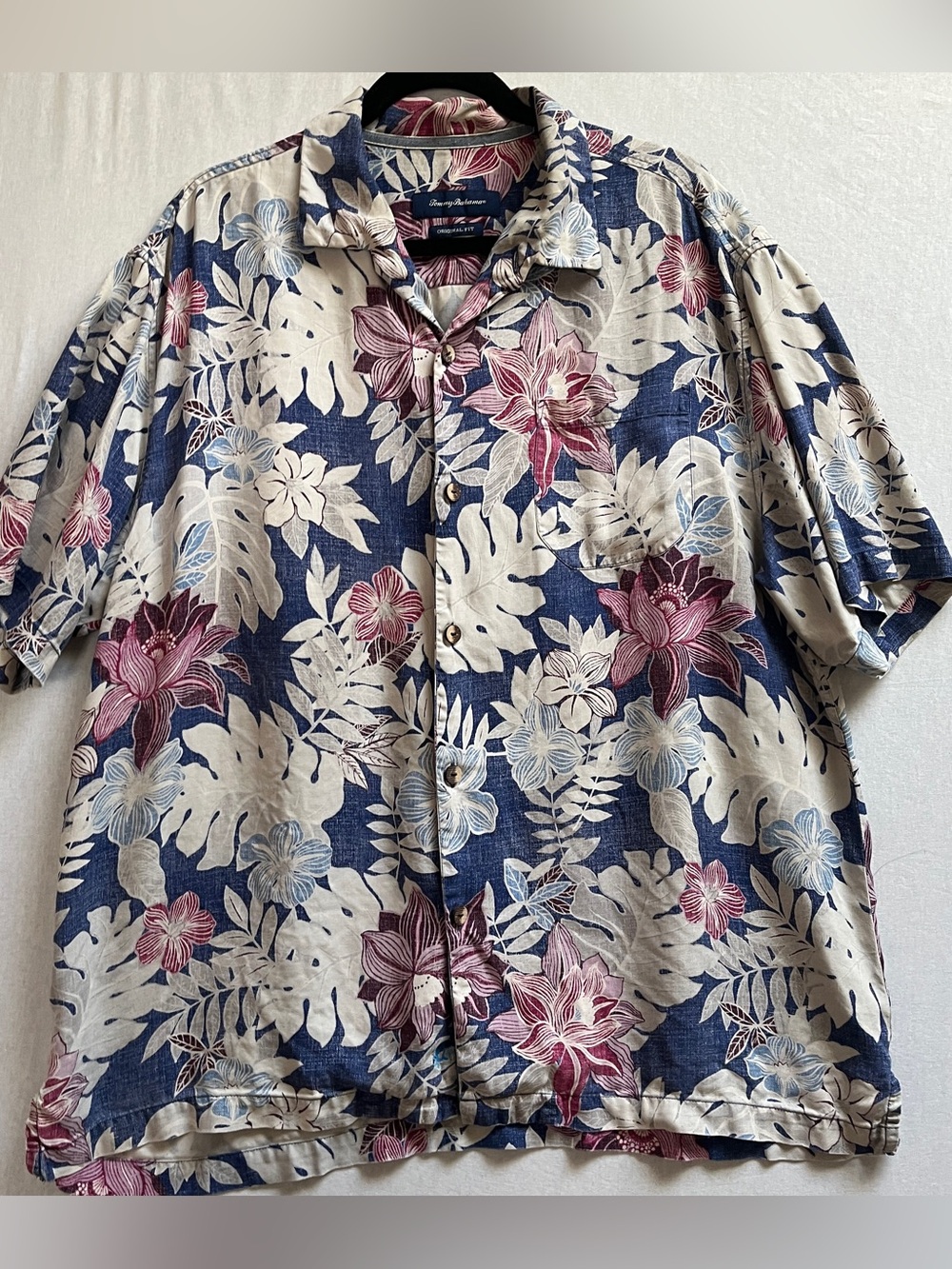 Tommy Bahama Silk Floral Camp Shirt Short Sleeve Button Down XL